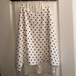 White with black polka dot Express cami